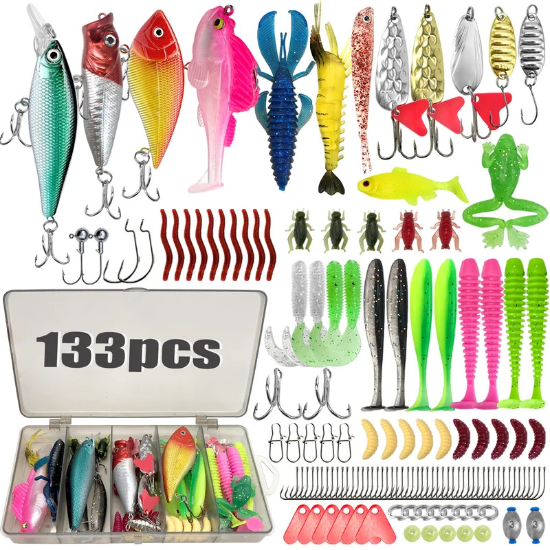 Fishing Lure Soft Plastic - 낚시 루어 키트 83/133/193/239/409개 혼합 낚시