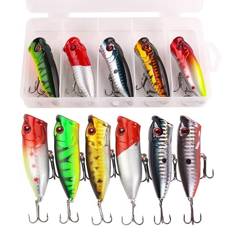 Fishing Lure Topwater - 6개입 6색상（opp 봉투）/5개입 5색상（상자 포함） 6.5cm/10g