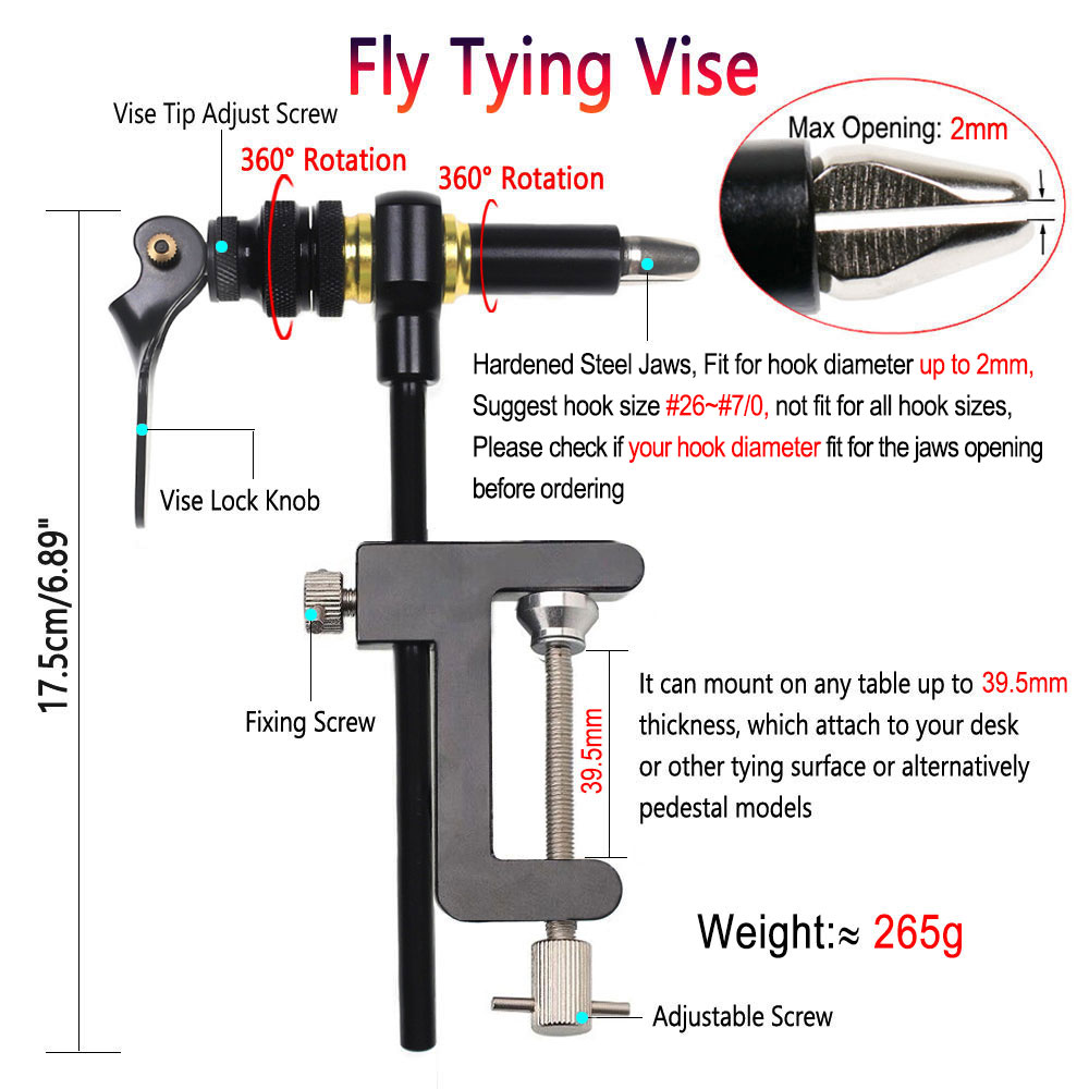 1개 360 °   회전식 C-클램프 플라이 타잉 바이 - Fishing Lure Making Kit 리뷰 및 가격