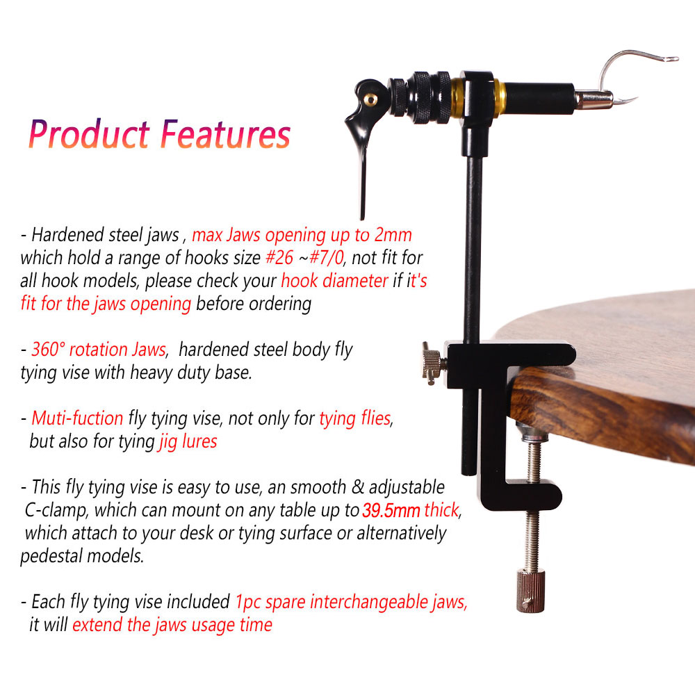 1개 360 °   회전식 C-클램프 플라이 타잉 바이 - Fishing Lure Making Kit 리뷰 및 가격