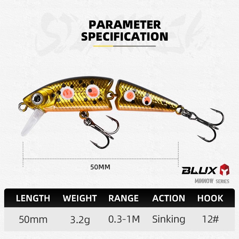 BLUX 박사. 미노우 조인트 50S Swimbait  - Fishing Lure Spinnerbait 리뷰 및 가격