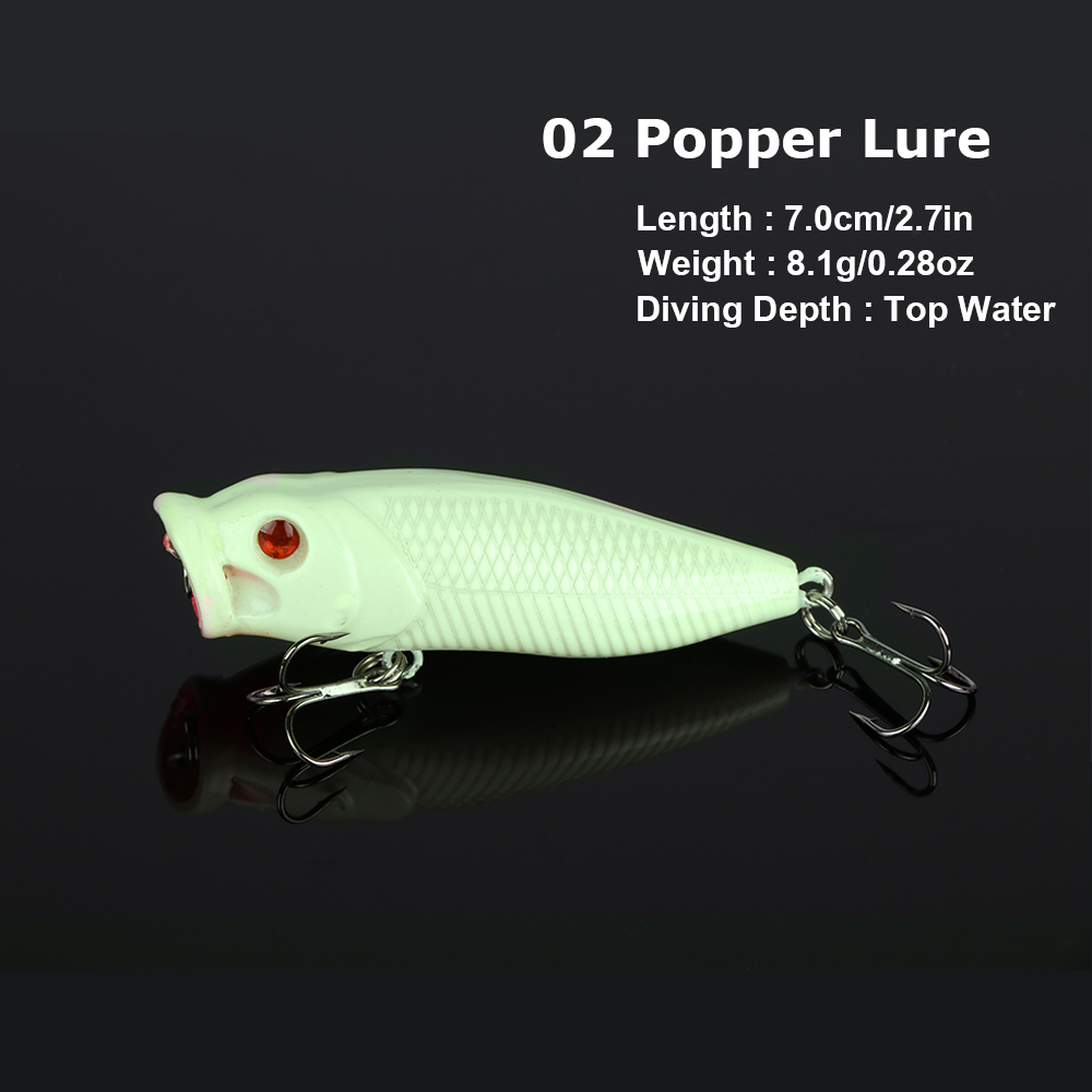 Goture 5 개/몫 야간 낚시 미끼 키트 Minno - Fishing Lure Popper 리뷰 및 가격