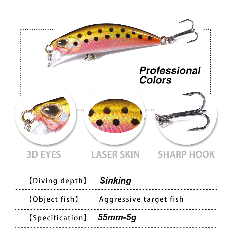 WESTBASS 1PX 마이크로 미노우 루어 55mm- - Fishing Lure Jerkbait 리뷰 및 가격