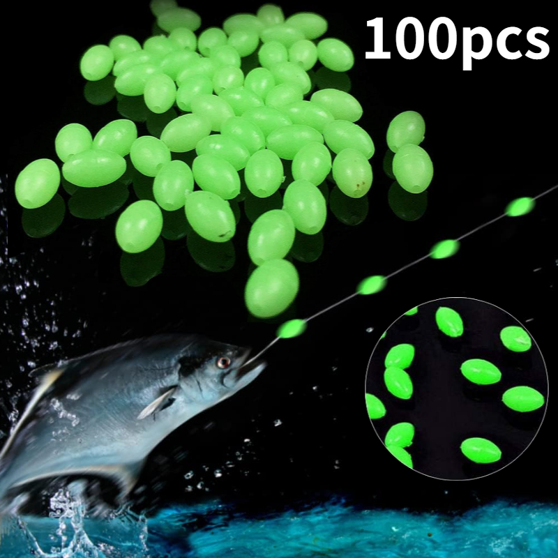 100개/세트 타원형 야광 낚시 구슬 발광 바다 낚시  - Fishing Lure Topwater 리뷰 및 가격