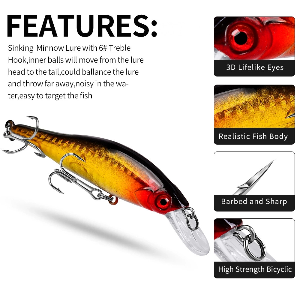 5가지 색상의 오징어 모양 바다 미노우 낚시 루어, 딥 - Fishing Lure Jerkbait 리뷰 및 가격
