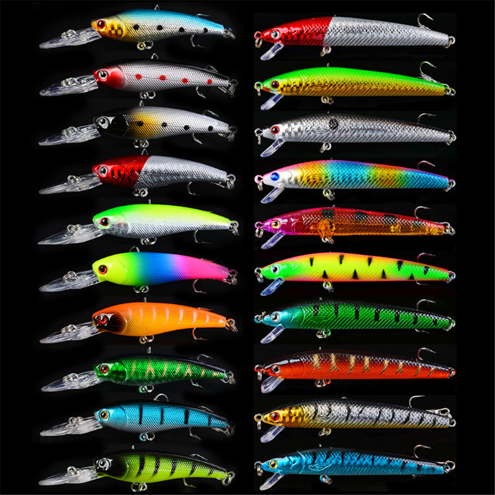 20 개/몫 미노우 낚시 미끼 세트베이스 신선한 바닷물 - Fishing Lure Crankbait 리뷰 및 가격