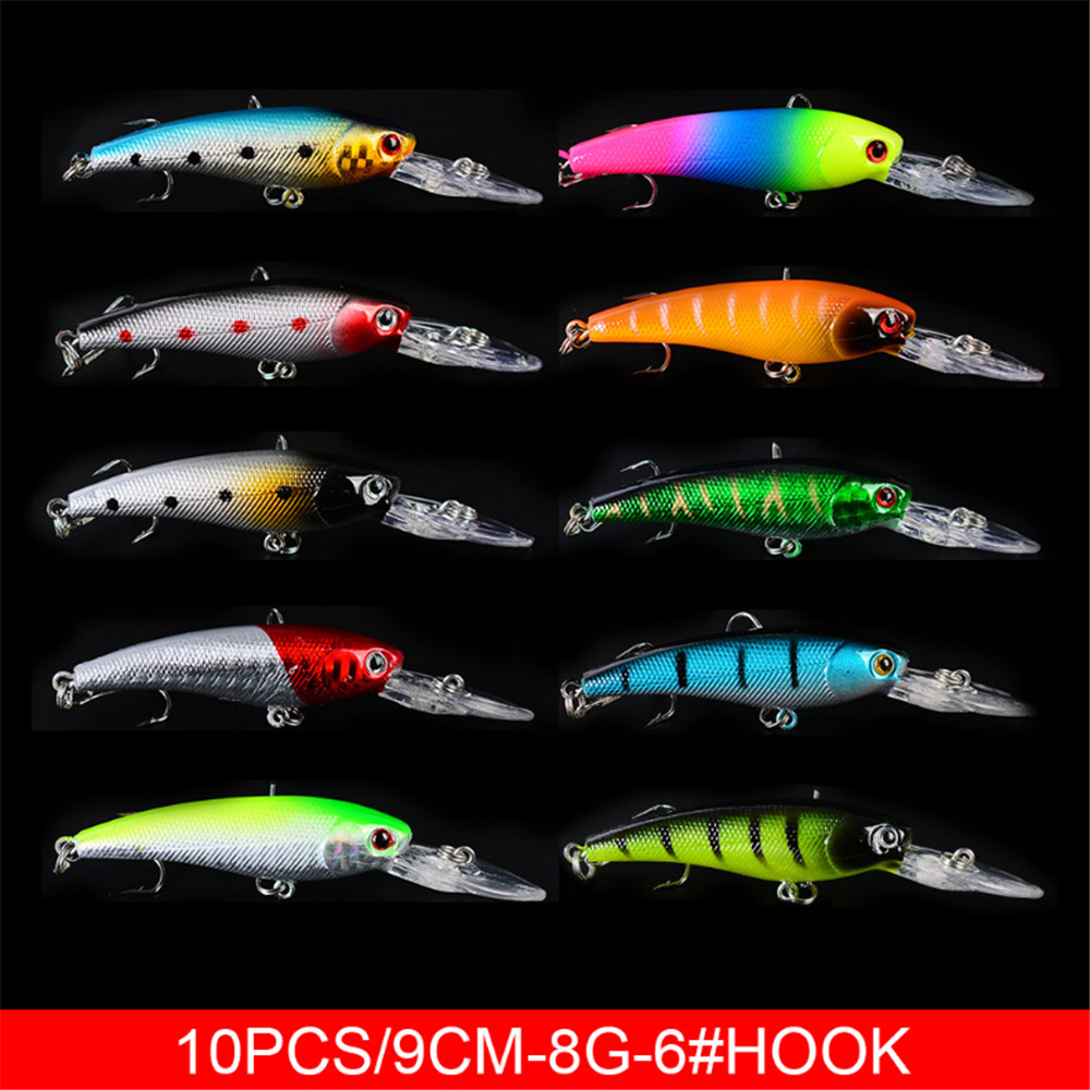 20 개/몫 미노우 낚시 미끼 세트베이스 신선한 바닷물 - Fishing Lure Crankbait 리뷰 및 가격