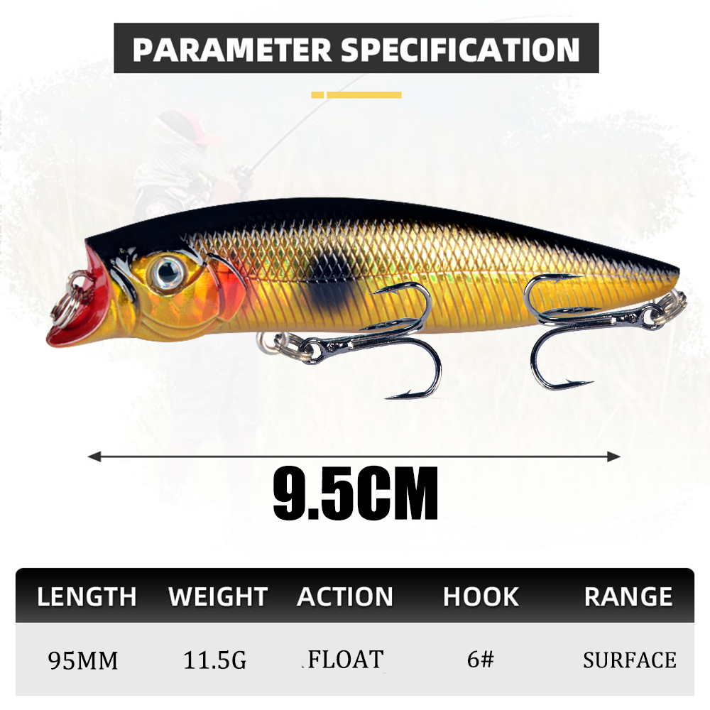 1pcs 낚시 미끼 고품질 9.2cm/11.5g 탑 워 - Fishing Lure Topwater 리뷰 및 가격